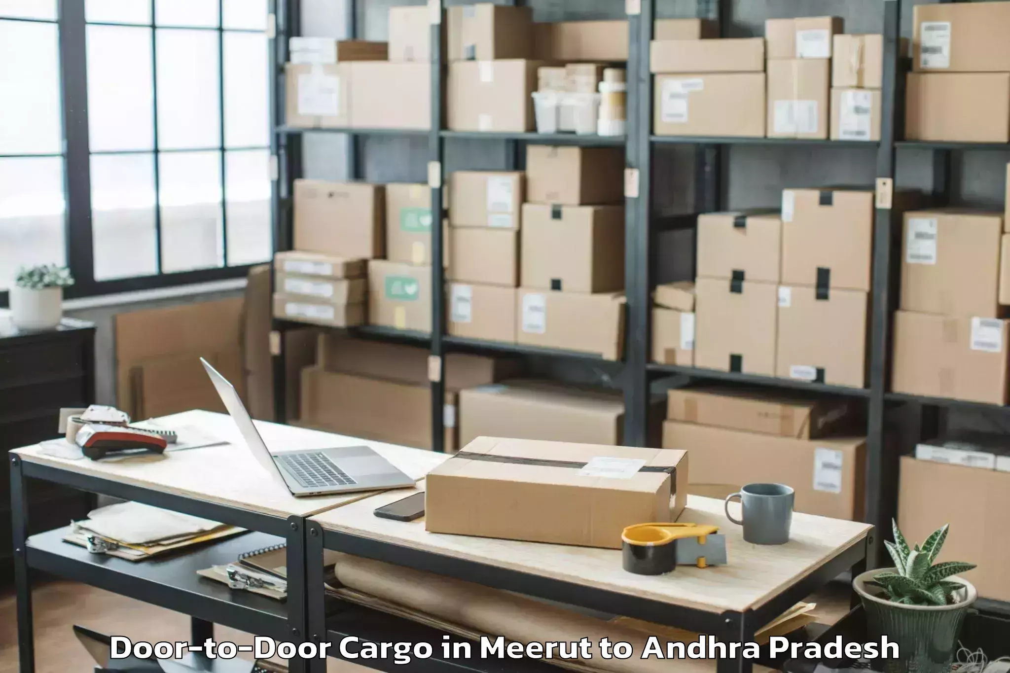 Leading Meerut to Vadlapudi Door To Door Cargo Provider